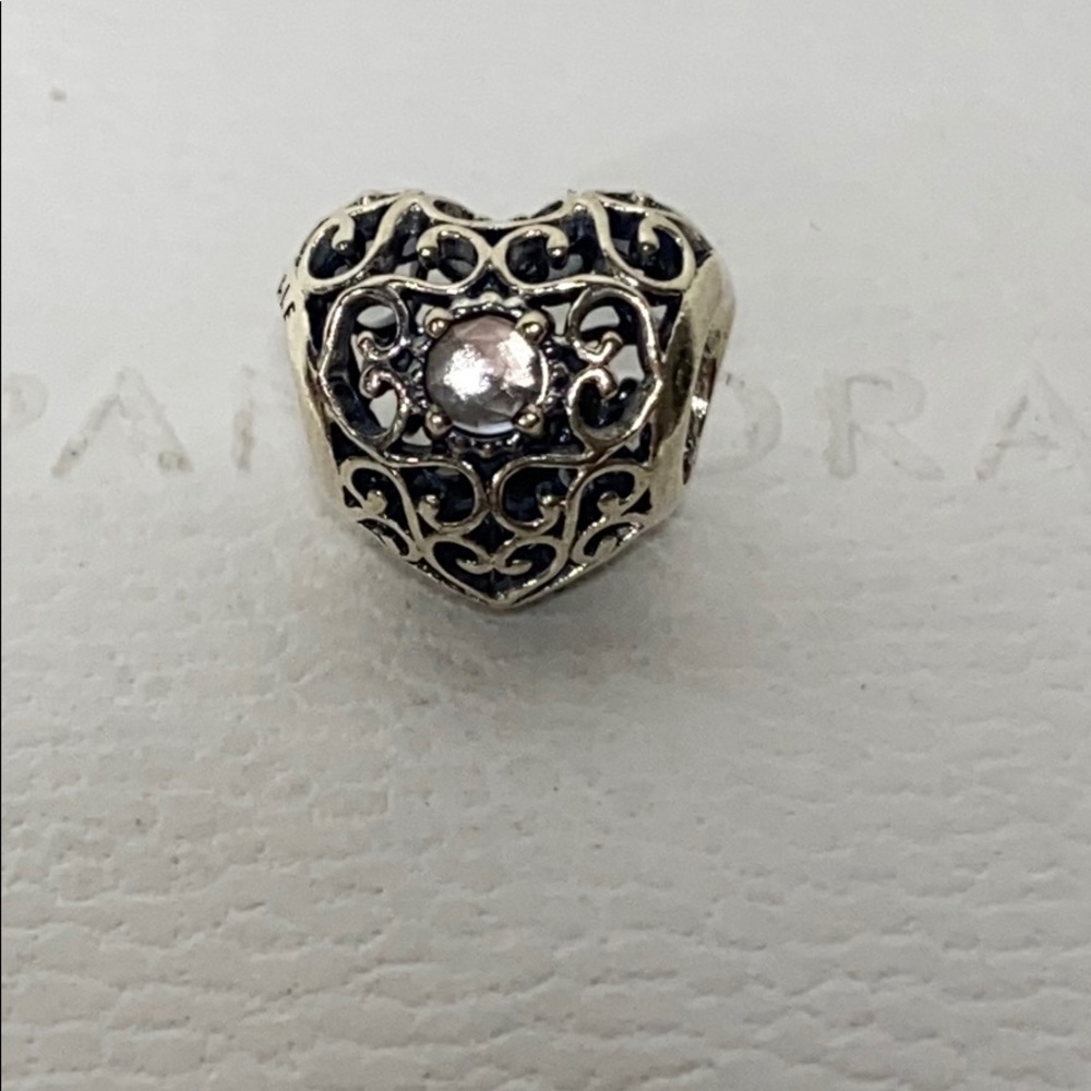 New Pandora Signature Heart Sterling Silver April 925 Ale